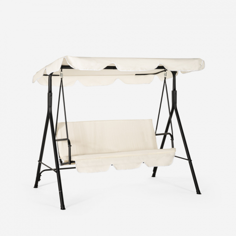 Roll 3 sæders hængesofa hængekøje gynge med vandtæt solskærm havemøbel