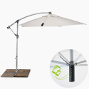Stor Hænge parasol 3x3 sekskantet med USB solcelle oplader anti uv Power Rabatter