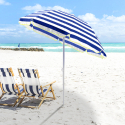 Taormina 200 cm strand og terrasse parasol i bomuld med tilt funktion Billig