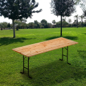 Sammenklappelig træ bord 220x80 cm til events fester restaurant catering På Tilbud