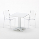 Caffè have bord sæt cafesæt med bord 70x70cm og 2 gennemsigtige stole 
