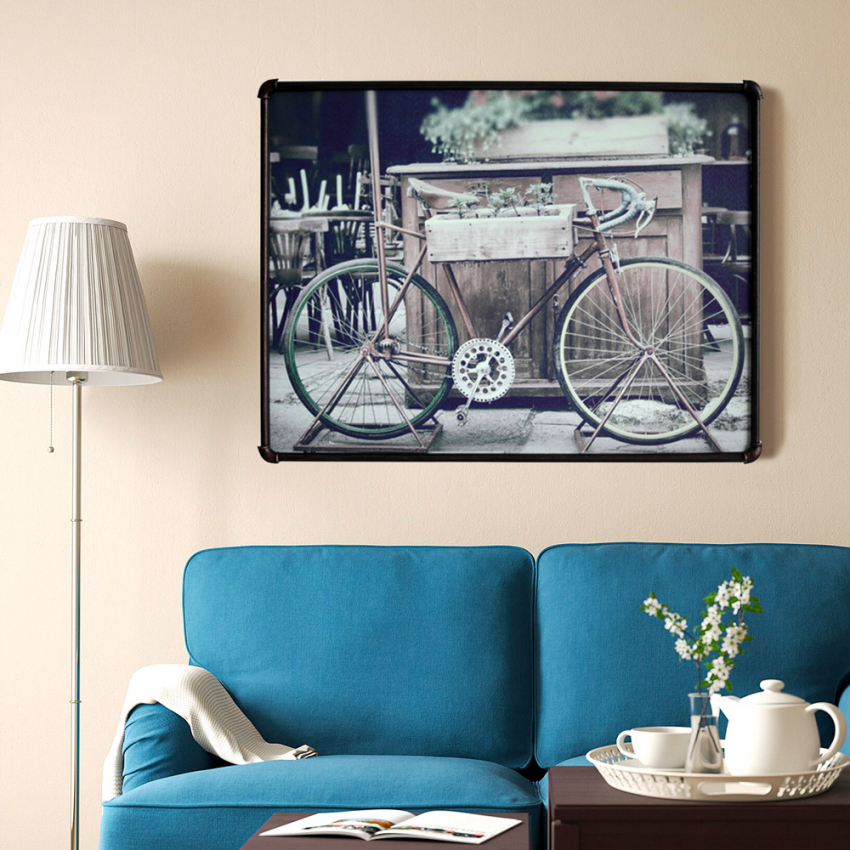 Bike indrammet plakat 80x60 cm farve med metal ramme cykel motiv Kampagne