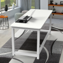 Bridgewhite 160 lille design skrivebord 160x70cm med hvid stel til gaming Køb