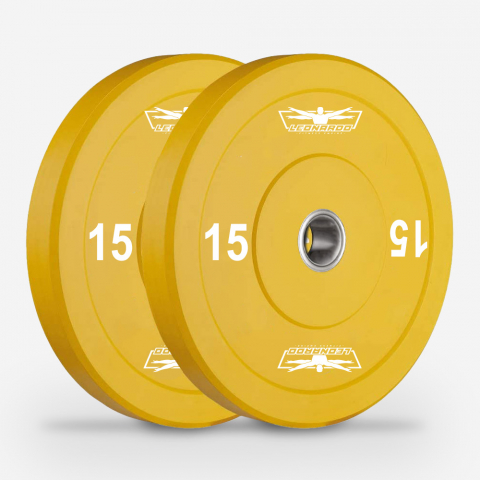 Hanzo rubber bumper 2 x 15 kg vægtskiver til olympiske vægtstang 50 mm Kampagne