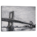 Bridge maleri på lærred 120x90 cm med træramme amerikansk bro motiv På Tilbud