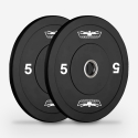 Titan rubber bumper 2X5-25 kg vægtskiver til olympiske vægtstang 50 mm På Tilbud