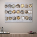 Gold & Silver abstrakt maleri på lærred 120x90 cm med træramme Kampagne