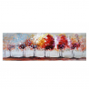 Four Seasons maleri på lærred 140x45 cm med træramme landligt motiv På Tilbud
