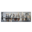 Brooklyn Bridge maleri på lærred 140x45cm med træramme bybillede motiv På Tilbud