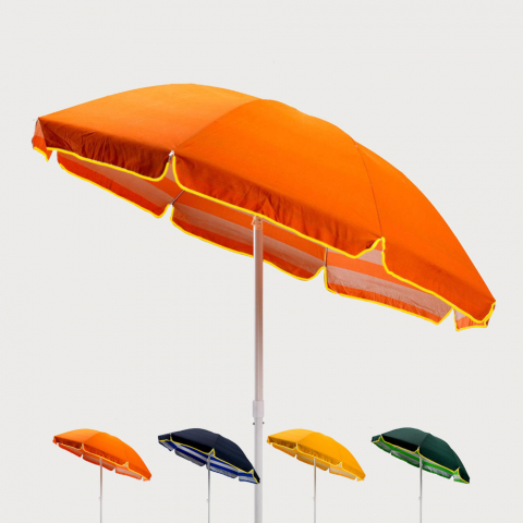 Tropicana 200 cm letvægts strand parasol af bomuld med tilt stor parasol