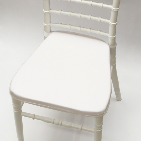 Sæt med 4 hvide anti-slip polstrede puder Chiavarina Napoleon stol