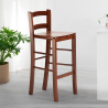 Munich klassisk design barstol træ firkantet sæde med ryglæn og fodstøtte Tilbud