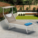 Sæt med 20 Santorini Limited Edition solsenge liggestol med solskærm Rabatter