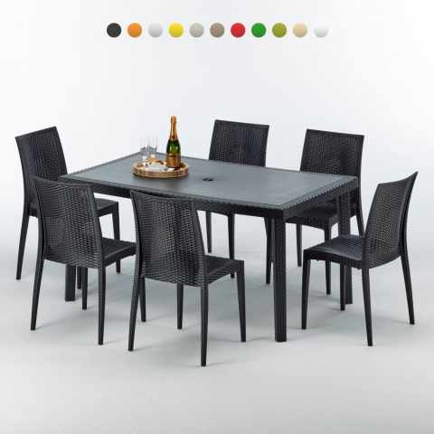 Enjoy sæt med et sort 150x90cm bord og 6 stole i et udvalg af farver Kampagne