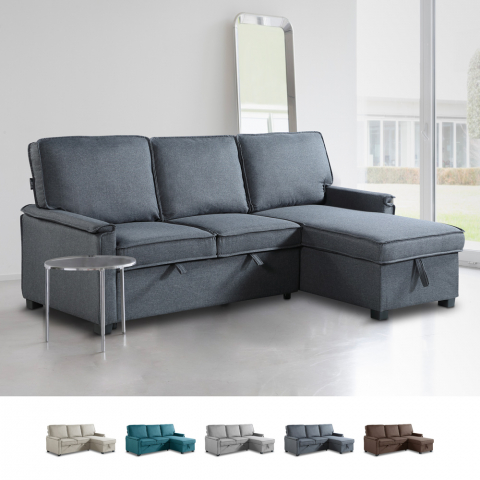 Stratum 3-personers stof sovesofa sofa chaiseslong med opbevaring møbler