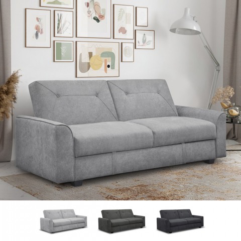 Verto Moderne 3 personers sovesofa design sofa i ruskindslignende stof