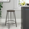 Carbon Top høj industriel designer barstol med træ sæde og metal stel Udvalg