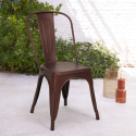 Steel Old spisebords stol vintage brugt industrielt design stil i stål Udsalg