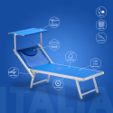 Sæt med 4 Italia Professionel solseng med nakkestøtte og solskærm Billig