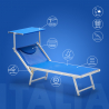 Sæt med 4 Italia Professionel solseng med nakkestøtte og solskærm Billig