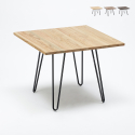 Hammer spisestue bord 80x80cm industrielt design i træ og lakeret stål Model