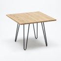 Hammer spisestue bord 80x80cm industrielt design i træ og lakeret stål Mål
