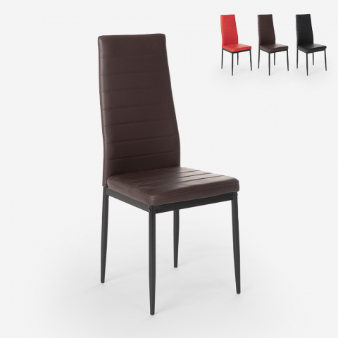 Eco læder polstrede spisebordsstole med jernben til restaurant Imperial Dark Kampagne