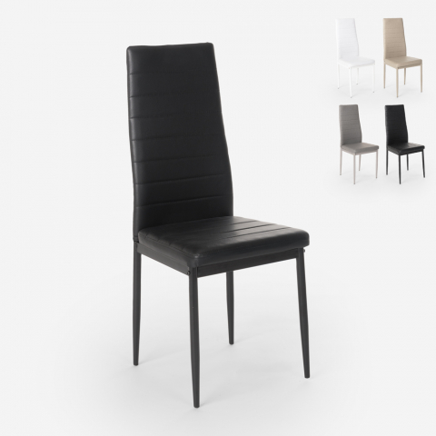 Imperial eco læder polstrede spisebordsstole med jernben til restaurant