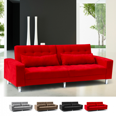 Quarzo 3 personers sofa sovesofa mikrofiber 2 hynder og metal ben Kampagne