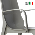 Vanity Arm Scab stabelbare spisebords stol med armlæn i blank plastik Tilbud