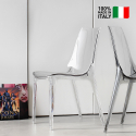 Vanity Scab stabelbare design spisebords stol i gennemsigtig plastik På Tilbud