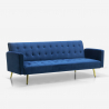 Caullae moderne 3 personers sofa fløjls sovesofa med gyldne metalben Rabatter