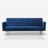 Caullae moderne 3 personers sofa fløjls sovesofa med gyldne metalben Udvalg