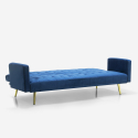 Caullae moderne 3 personers sofa fløjls sovesofa med gyldne metalben Valgfri