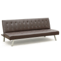 Zaffiro 3-personers sofa futon sovesofa eco læder til stue gæsteværelse 