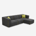 Jantra 3 personers modulær grå sofa chaiselong hjørnesofa stofbetræk