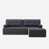 Luda 3 personers modulær grå sofa med chaiselong puf i stofbetræk Tilbud