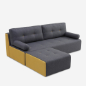 Luda 3 personers modulær grå sofa med chaiselong puf i stofbetræk Rabatter
