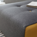 Luda 3 personers modulær grå sofa med chaiselong puf i stofbetræk Pris