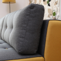 Luda 3 personers modulær grå sofa med chaiselong puf i stofbetræk Billig