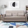 Zalto 2 personers blå lille sofa sovesofa med opbevaring og stofbetræk Køb