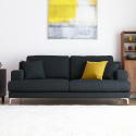 Yana 3 personers lille grå sofa i stofbetræk skandinaviske møbler stil Kampagne