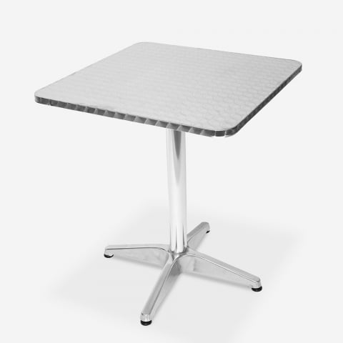 Locinas kvardratisk bord 70x70 cm med sammenklappelig bordplade i stål Kampagne