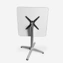 Locinas kvardratisk bord 70x70 cm med sammenklappelig bordplade i stål Udsalg