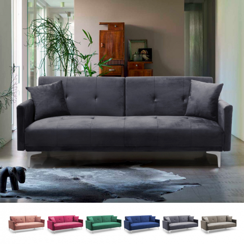 Villolus moderne 3 personers sovesofa velour stof sofa i mange farver Kampagne