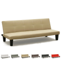 Topazio 3-personers sofa futon sovesofa eco læder til stue gæsteværelse Valgfri