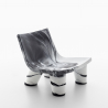 Low Lita Anniversary Lounge Slide lænestol Polyethylen sort hvid farve På Tilbud