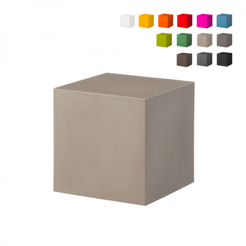 Cubo Pouf Slide sofabord puf kubisk 43x43 cm polyethylen i mange farver