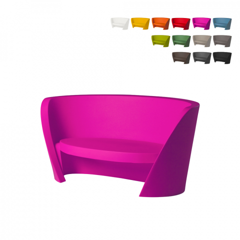 Rap slide to personers sofa til udendørs i polyethylen i mange farve