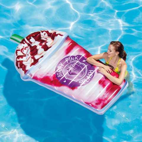 Intex 58777 Oppustelig Milkshake Berry Pink bademadras til pool og strand